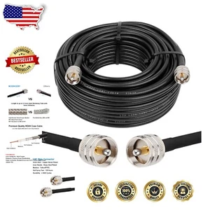 100ft Coax Cable RG8X - Low Loss Performance for Reliable Radio Communication - Picture 1 of 9