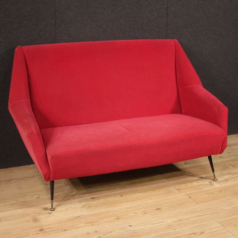 Italian sofa modern vintage design furniture couch in red velvet living room Cover