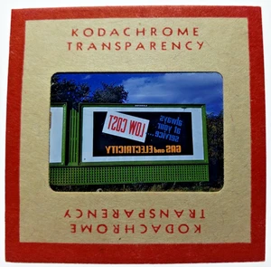 Kodachrome Red Border Slide | *1949* CINCINNATI GAS + ELECTRIC Billboard Sign Ad - Picture 1 of 3