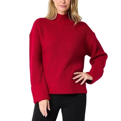 Suéter para mujer Liz Claiborne rojo rumba cuello falso - XL NUEVO CON ETIQUETAS Foto 1 de 4