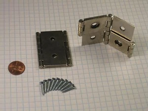 1-1/4" FOLDING SCREEN HINGES, STEEL NICKEL PLATED - Picture 1 of 2