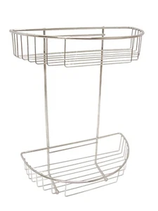 (36046) ESTANTERIA ESTANTE DOBLE CURVA GANCHOS BAÑO PARED OVALADA METAL CROMADO - Imagen 1 de 1