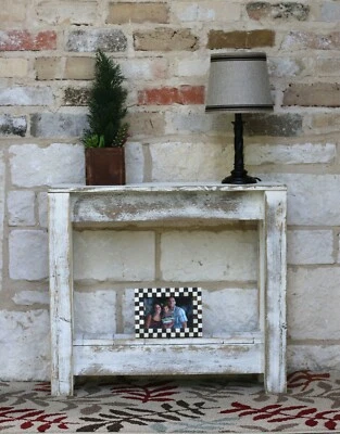 Mesa auxiliar rústica 26x8x23H Foto 1 de 4