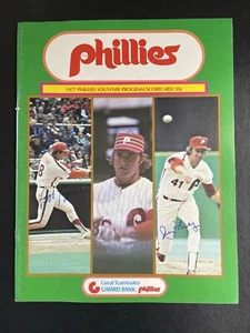 1977 Phillies Signed Baseball Program Bob Boone Jim Lonborg Autograph - Picture 1 of 1