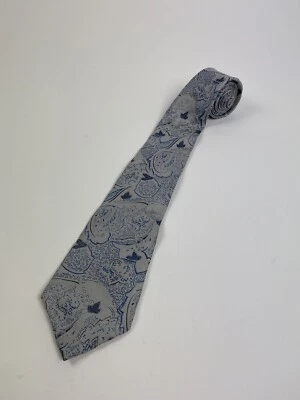 Corbata para hombre Brittania cuello gris y azul cachemira  Foto 1 de 4