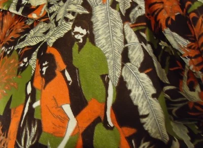 Camisa Cassini LN Planeta Simios Selva Tropical Personajes Enmascarados Años 70 M Cuello Grande Foto 1 de 4