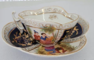 DRESDA Helena Wolfsohn QUADRIFOGLIO Demitasse tazza e piattino 5"D coppia corteggiamento - Foto 1 di 15