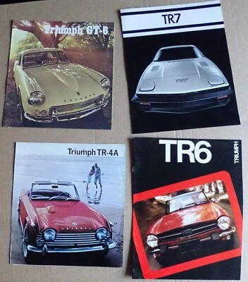 4 folletos de automóviles Triumph GT-6, TR-4A, TR6, TR7 años 60/70 Foto 1 de 2