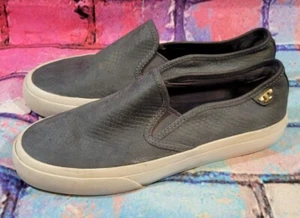 Tory Burch Navy Blue Slip On Canvas Deck Shoes Size 6.5M - Picture 1 of 5