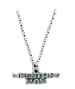 Wrestling Mom Charm Necklace Silver 18" chain w/ 1.5" extension NEW Sport Gift - Picture 1 of 4