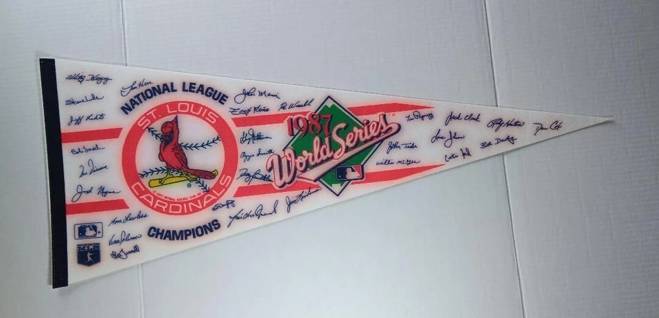 Vintage 1987 St. Louis Cardinals World Series Baseball 30x12 Felt Pennant,  NICE - Image 1 of 1