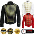 Mens Hussar Jacket Napoleon Army Military Drummer Parade Jacket Black/White/ Red