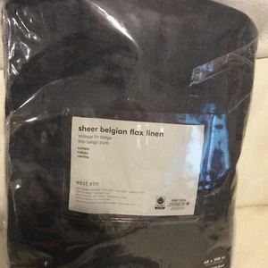 West Elm One (1) Sheer Belgian Flax Linen Curtains 48x108 Iron Gate Gray NIP! - Picture 1 of 1