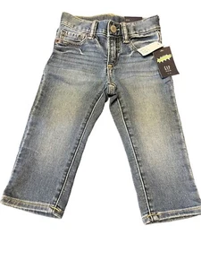 NWT Baby Gap Boy 18-24 mo Stretch Slim Adjustable Waist Blue Jeans - Picture 1 of 7