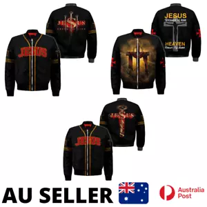 Jesus Christ Bible Christian Saviour Streetwear Bomber Jacket Unisex - AU Stock - Picture 1 of 5