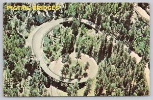 Aerial View Pigtail Bridges Black Hills South Dakota Chrome Postcard - Picture 1 of 2