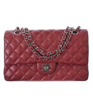 CHANEL Classic Double Flap Chain Shoulder Bag Matelasse Cavier Red 2200421579026