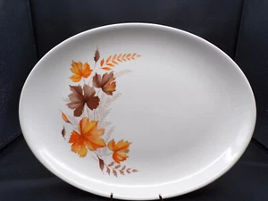 Vintage USA Salem Autumn Leaves Pattern Serving Platter 13-3/4" Ironstone F25 - Picture 1 of 11