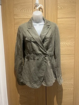 Y2k 2000s vintage Diesel grunge green cotton linen army military style jacket - Image 1 of 4