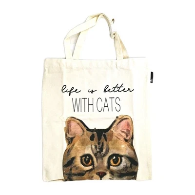 Tote Bag Peeping Cat Design Life is Better with Cats Shopper Cats Protection