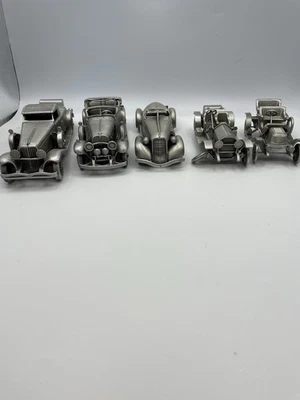 Lot Of 5 Danbury Mint Pewter 1:43 Scale Model Cars Listed & Photos - Image 1 of 4