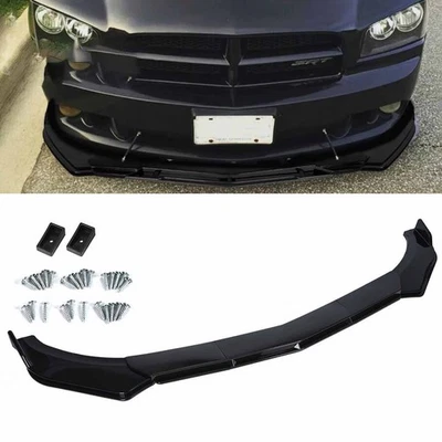 For Dodge Charger Glossy Black Front Bumper Lip Chin Spoiler Splitter Body Kit Foto 1 de 4