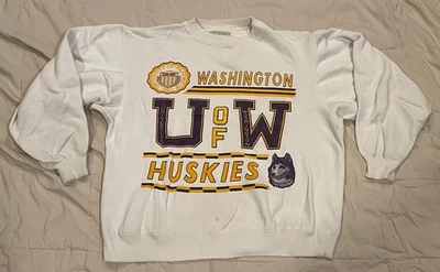 Как есть винтажный галтованный песок UW University Washington хаски толстовка мужская S Dawgs - Изображение 1 из 4