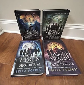 Harley Merlin series volumes 2,3,4,7 YA fantasy HB Bella Forrest Lot Of 4 Books - Picture 1 of 13