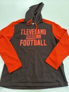 Cleveland Browns Hoodie Long Sleeve Mens Large Orange NFL - Picture 1 of 3
