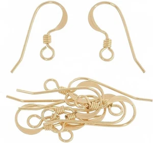 Ganchos para pendientes de alambre francés rellenos de oro de 14K, para ganchos para pendientes para joyería Maki... - Imagen 1 de 12