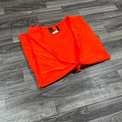 DEER CAMP Full Zip Up Pockets Sleeveless Orange Hunting Vest Men's 3X Plus Size - Image 1 of 4