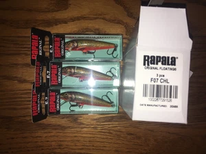RAPALA ORIGINAL FLOATING 07's==3 LIVE CHAR COLORED FISHING LURES - Picture 1 of 1