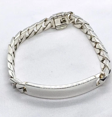 Tiffany & Co Sterling Silver 925 Men's Curb Link ID Bracelet 8" - Image 1 of 4