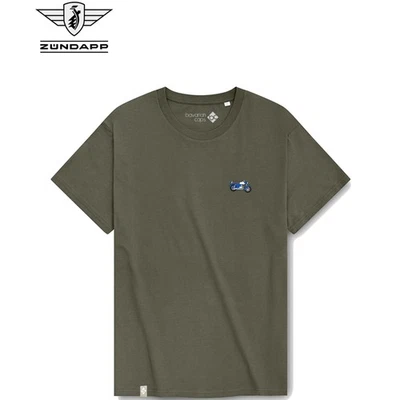 Bavarian Caps T-Shirt " Zündapp " Dark Green Men's Embroidery Bio Cotton Moped - Image 1 of 4