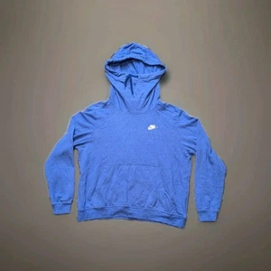 Nike Sportswear Club Fleece Damen Funnel-Neck Blau Hoodie Sweatshirt Gr. L - Bild 1 von 10