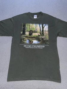 Vintage Ducks Unlimited Shirt Mens Large Green Turkey Marathon Apparel 90s - Picture 1 of 14