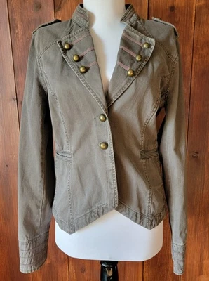 Chaqueta Militar Gris Mujer XS-S Latón Botón Charretera Ejército Santuario Excedente Foto 1 de 4