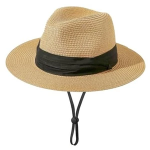 Kids Straw-Sun-Hat Boys Panama-Beach-Hat Girls Wide-Brim Sun Protection Fedora - Picture 1 of 8