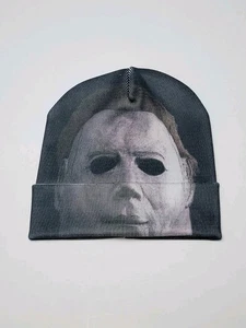 Halloween II Michael Myers Beanie Winter Knit Ski Hat Pull Down Reveal Mask - Picture 1 of 5
