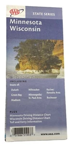 Minnesota Wisconsin US Map State Series Travel Road AAA Duluth Green Bay Madison - Picture 1 of 7