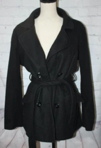 Chaqueta para mujer Finesse negra de doble botonadura manga larga con cinturón talla grande 2XL - Imagen 1 de 3
