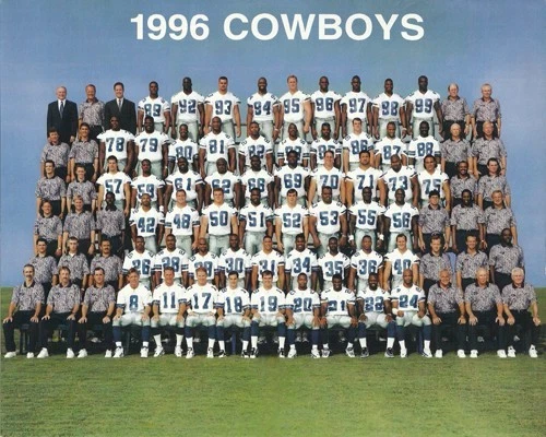 Foto del equipo de fútbol americano Dallas Cowboys 1996 8x10 Foto 1 de 1