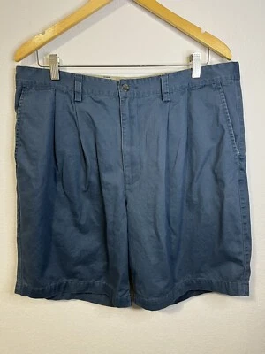 St John Bay's Men's Chino Shorts 38 Pleated Front Blue Cotton Golf Preppy Dad - Image 1 of 4