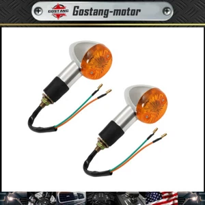 2x Indicador intermitente intermitente de señal de giro para motocicleta Honda Suzuki Yamaha cromado - Imagen 1 de 9
