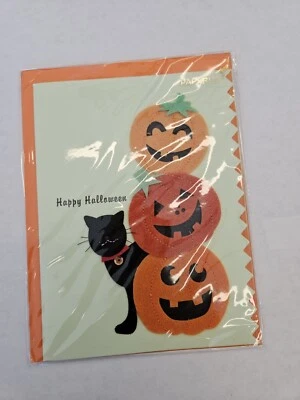 PAPYRUS 3D Halloween Greeting Cards Cats And Pumpkins Sealed New - Image 1 of 4