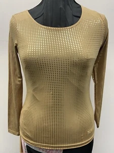 Versace Jeans Couture Iridescent Stretchy Gold Top M 26 inches - Picture 1 of 6