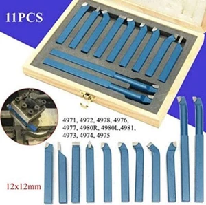 11Pcs 12mm Carbide Tipped Lathe Turning Tools Metal Cutter Cutting Tool Bit Set - Picture 1 of 6