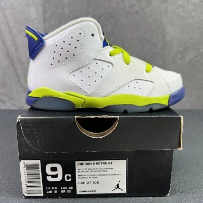 Zapatillas Jordan 6 Retro VERDE FEROZ Talla 9c Blanco Multicolor Foto 1 de 4