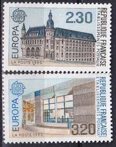 Francia 1990 Yvert 2462/63 Europa CEPT Arquitectura Estampillada sin montar o nunca montada en muy buen estado - Imagen 1 de 1