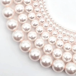 Cuentas sueltas redondas de perlas de vidrio blanco apagado 3, 4, 6, 8, 10, 12 mm 16" hilo #9 hágalo usted mismo - Imagen 1 de 19